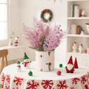 Sherika 24 Pcs Christmas Glitter Stems Artificial Pink Ornament Tree Picks for Christmas Tree Decor, DIY Crafts,Christmas Holiday Decorations, Wreath, Garland, Vase, Wedding and Home Decoration