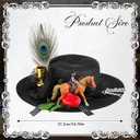 Newcotte Derby Hats for Women Vintage Feather Horse Rose Derby Hats Fascinator Bridal Wedding Tea Party Hat