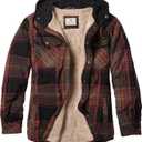Legendary Whitetails Mens Hooded Shirt Jacket Plaid Flannel Berber Lined Polyfill Insulated Shacket M