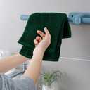 Jacquotha 2-Piece Hand Towels Set in Forest Green, Wavy Striped Jacquard Towels for Bathroom Kitchen Gifts (13x29 Inches, 100% Cotton)