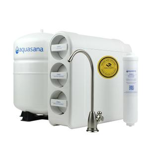 Aquasana SmartFlow® Reverse Osmosis Water Filter | RO Under Sink System | WQA Certified up to 99.99% of 90 contaminants Including Fluoride, PFAS, Arsenic, Lead, and Chlorine | Brushed Nickel Faucet