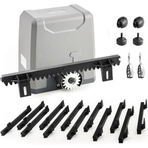 CO-Z 3300lb Rack Driven Sliding Gate Opener with Alarm System, 550W Automatic Gate Opener with Remote Controls, Electric Gate Motor for Gates up to 40ft, Complete Rack Gate Operator Kit for Driveways