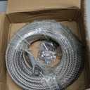 1/4 Stainless Steel Cable, 50ft Wire Rope with Wire Rope Clamps and Thimble, 6400lbs Breaking Strength, 7X19 Strands Aircraft Cable for Yard Zipline, Deck Railing, Boat Lifts