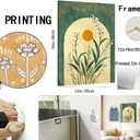 Mystical Sun and Moon Wall Art Vintage Botanical Flower Wall Decor Tarot Lily of the Valley Poster Canvas Prints Spiritual Astrology Artwork for Bedroom Living Room Framed 12x16 inch