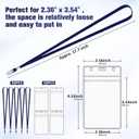 Marspark 100 Pcs ID Badge Holder with Lanyard Lanyards for ID Badges Resealable Flat Neck Name Tag with Clip Waterproof Plastic Clear Badges Bulk for School Office Supplies (Dark Blue)