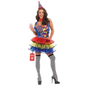 fun shack Clown Costume for Women, Colorful Attire for Parties and Events, Fun Outfit for Dress Up, Medium
