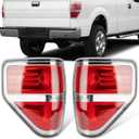 Tail Light Assembly Fit Ford F150 F-150 2009 2010 2011 2012 2013 2014 Rear Back Up Cover Taillight Lens Left Driver Right Passenger Replaces BL3Z13404AB BL3Z13405AB BL3Z13404B (Lamp Included) (2009-2014)