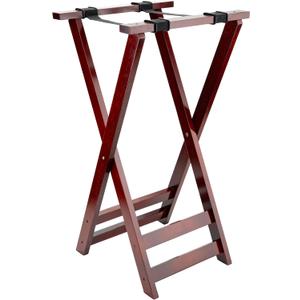 G.E.T. TSW-103 31.5" Tall Folding Mahogany Wood Tray Stand (Qty,1)