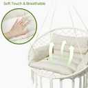 Greenstell Hammock Chair, Macrame Swing Chair with Comfy Cushion, Boho Hanging Chair for Outdoor & Indoor, Perfect for Bedroom, Patio, Balcony, Hold up to 350Lbs, White