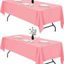 IVAPUPU 2PCS Blush Pink Table Cloth for Rectangle Table - 60 x 102 Inch Tablecloths Rectangular Waterproof Washable Wrinkle Resistant for 6 FT Tables Wedding Cocktail Party