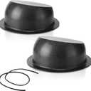 Amylove 2 Pcs Universal Angled Speaker Enclosures Boxes Pods Surface Mount with Rubber Strip for Install 6.5 Inch Speakers or Smaller Custom Mount Door Kick Panel Rear Deck (Black, No Hole Cut)