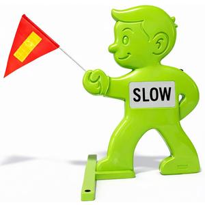 Slow Children At Play Safety Signs for Street, 31 Inch Kids At Play Safety Signs for Street Neighborhoods Schools Driveway, Slow Down Kids At Play Sign with Reflective SLOW Sticker & Warning Flag