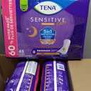 TENA Sensitive Care Incontinence Pads, Bladder Control, Postpartum for Women, Overnight Absorbency, Extra Coverage, 135 Count