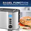 Elite Gourmet ECT2145 Extra Wide Slot 2-Slice Toaster, Bagel Function Reheat, Defrost, & Cancel Functions, 6 Toast Settings, Built-in Warming Rack, Countdown Timer, Stainless Steel