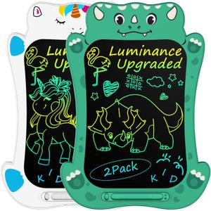 Jasonwell LCD Writing Tablet Kids - Drawing Pad Doodle Board for Kids Toddlers Drawing Toy Educational Learning Toys Christmas Birthday Gift 2 3 4 5 6 7 8 Year Old Girls Boys (Dino&Unicorn) (Green&white)
