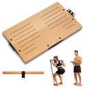 MARCHMARS Resistance Band Foot Plate，Solid Beech Wood Resistance Band Board with Straight Bar Handle，Premium Resistance Band Accessory to Expand Training Options（Resistance bands not included.）