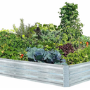 Galvanized Raised Garden Beds for Vegetables Large Metal Planter Box Steel Kit Flower Herb (8 x 4 x 1 ft * 1 Pack, Galvanized)