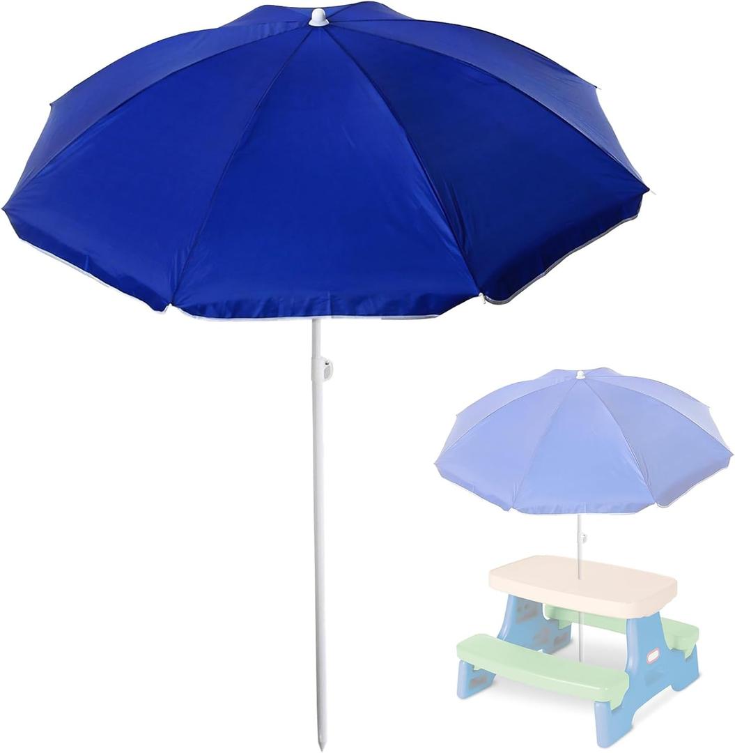 Replacement 70 Inches Umbrella Compatible with Little Tikes Picnic Table, Portable Picnic Outdoor Sunshade, Durable Patio Umbrella for Camping, Beach and Garden