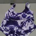 ZAFUL Women's High Waisted Tankini Swimsuit Scoop Neck Ruched Bikini Set Sporty 2 Piece Bathing Suit (Large)