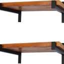 EZYDECOR Shelf Bracket 12 Inch Black Shelf Brackets Wall Mounted Industrial Shelving Brackets Metal Shelf Support with Lip (6 Pack)