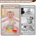 Baby Shower Stand, Adjustable Wall-Mounted Baby Shower Standing Support, Foldable Bath Stand for Infants 636 Months, Toddler Standing Assistance, Easy Install (Cute Octopus)