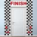 3 Pcs Race Car Birthday Party Decorations Checkered Flags Backdrop Racing Themed Photo Booth Props Let's Go Racing Hanging Banner Background for Boys Fan Baby Shower One Happy Dude Party Supplies