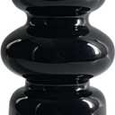 BLOFLO Black Glass Hydroponic Vase, 7Inches Glass Vase for Flower, Modern Geometric Three-Layer Floral Vases for Home Office, Wedding Table Decoration(Black)