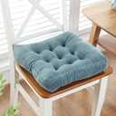vctops Velvet Solid Chair Pad Super Soft Plush Washable Square Seat Cushion for Kitchen Dining Room (Blue,20" x 20")