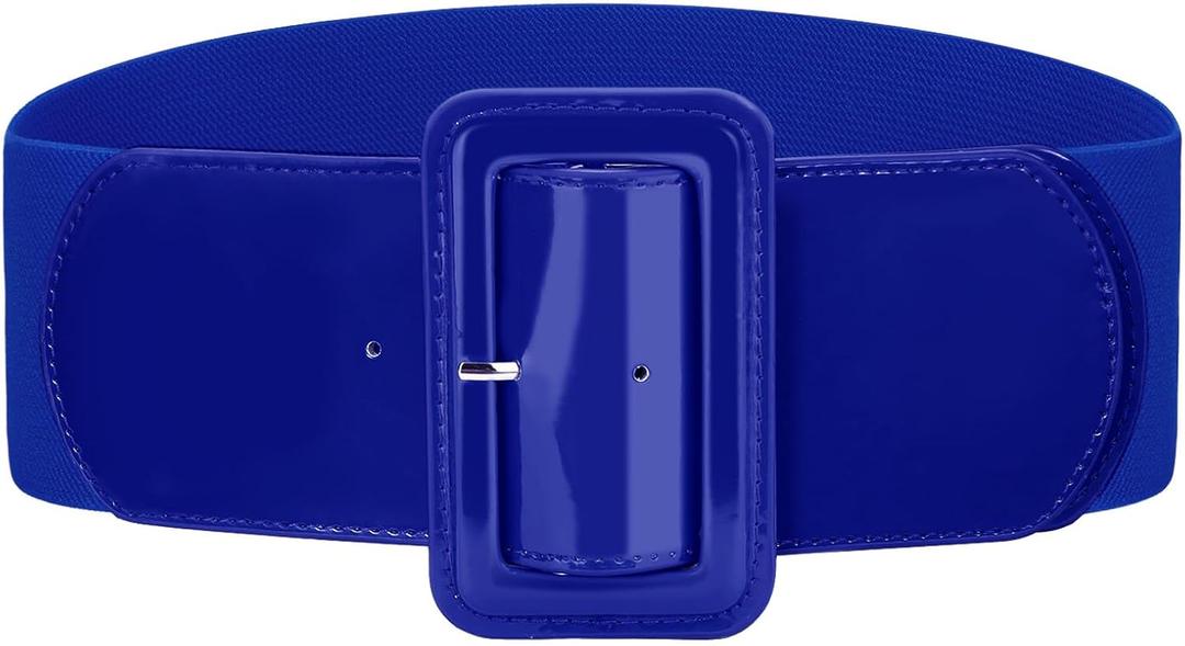 VONMELLI Stretchy Wide Women Belts Elastic Vintage Belts for Women Fashion Ladies Waist Belt for Dress (Fit waist size 34"-37", Royal Blue)