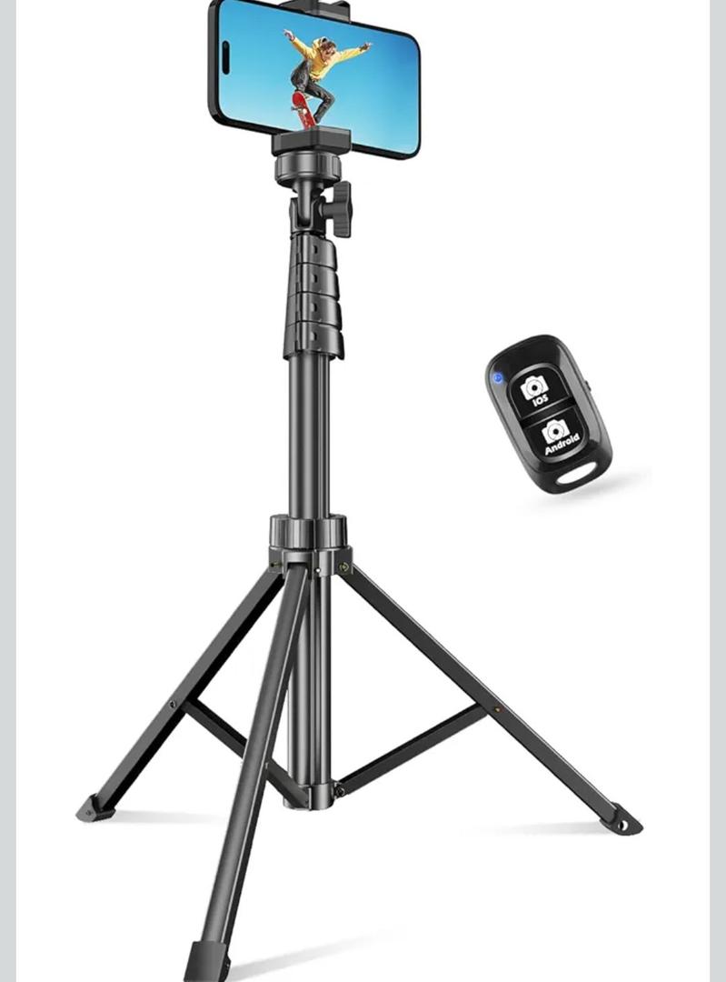 SENSYNE 62" Phone Tripod & Selfie Stick, Extendable Cell Phone Tripod Stand with Wireless Remote and Phone Holder, Compatible with iPhone Android Phone, Camera