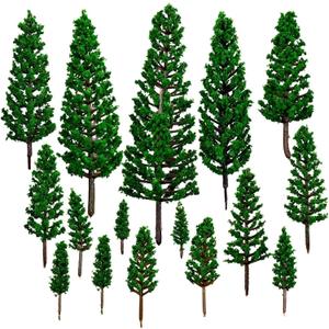 3 pcs Mini Pine Trees, Model Pine Tree Decor Diorama Miniature Landscape Trees for DIY Scenery, Diorama Supplies (Natural Green)