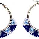 Beaded Earrings for Women Hoop – Handmade Isla Seed Bead Earrings, Indigenous Embera Pattern, Lightweight Boho Beaded Hoop Earrings, Social Impact Jewelry