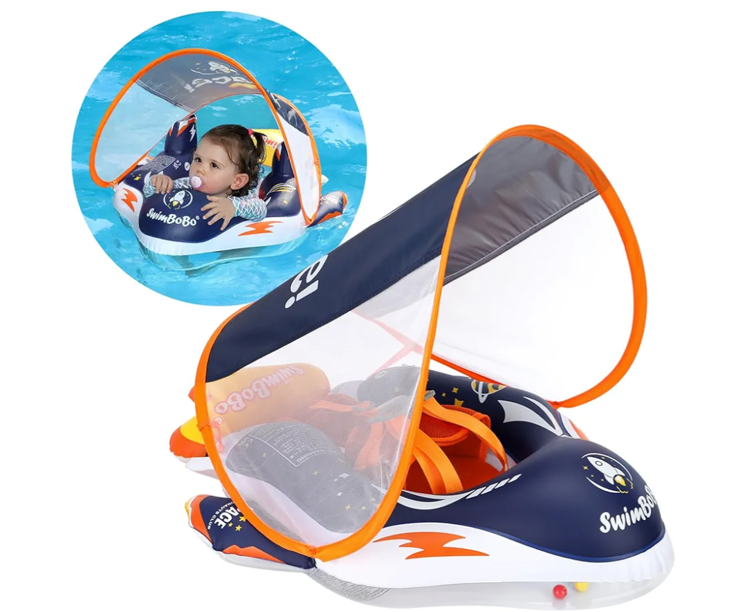 Swimbobo Mommy and Me Pool Baby Float with Removable Canopy,Infant seat Float for Swimming Pool,1 Child Swimbobo Mommy and Me Pool Baby Float with Removable Canopy,Infant seat Float for Swimming Pool,1 Child