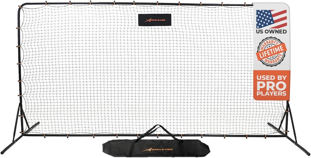 Soccer Rebounder Net 6x12 Feet Practice Soccer Training Equipment | Portable, Easy Assembly, Steel Frame | Perfect for Practicing Backyard Volley, Solo Training,Kickback, Passing, Pitchback