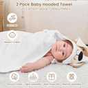 Mooreeke 2 Pack Toddler Towels - 100% Cotton Toddler Hooded Towels - Soft Baby Bath Towel with Hood for Newborn - Comfort Towel for Baby Girls and Boys - Animal Shaped (Puppy & Fox)