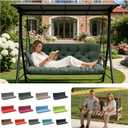 Porch Swing Cushions, Outdoor Swing Replacement Cushions 4 Seater with Backrest, Waterproof Bench Cushion with Ties,for Patio,Porch, Garden,Backyard (60x 40 inches, Green)