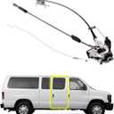 Side Hinged Door Latch Assembly compatible for Ford E150 E250 E350 RH Side Door Lock Latch with Cable&Rod