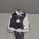 Isaac Mizrahi Boys' 4-Piece Velvet Vest Set (5, Navy)