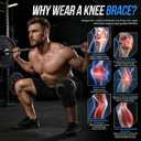 Knee Brace with Dial Adjustment, Adjustable Compression Knee Support with Patella Gel Pad & Side Stabilizers, Running Knee Brace Joint Pain Relief Brace for Workout, Arthritis, Meniscus Support, Complete Joint Support Kit Includes Wrist Wrap (XL,Left)