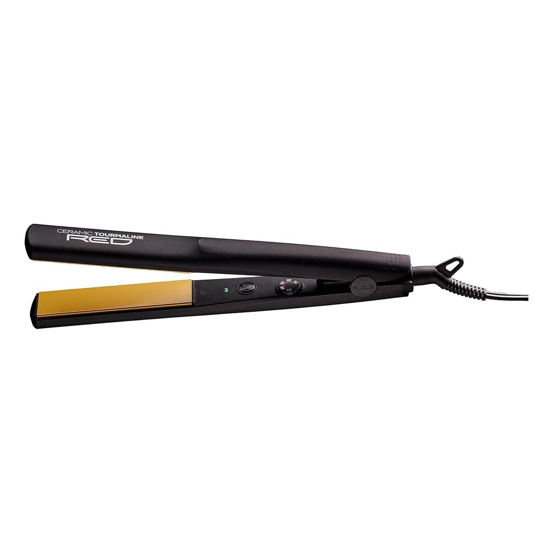 Red by Kiss Ceramic Tourmaline Professional Flat Iron  1 Hair Straightener with Temperature Control up to 450F, Anti-Frizz & Heat Damage Protection, Smooth, Frizz-Free Salon Quality Results