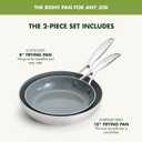 GreenPan Valencia Pro Tri-Ply Stainless Steel 8” & 10” Frying Pan Skillet Set, PFAS-Free Ceramic Nonstick Coating, Induction Ready Cookware, All Cooktops, Eggs & Omelets, Dishwasher & Oven Safe 600F