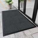 Front Door Mat, 4'x8' Indoor Outdoor Door Mat, Commercial Industrial Entrance Doormat, Heavy Duty Welcome Mat, Rubber Backing Non Slip Doormat for Entryway, Grey