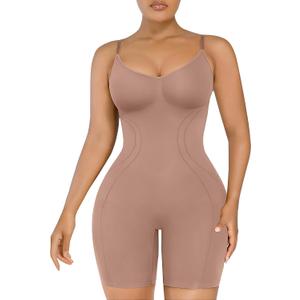 SHAPELLX Shapewear Tummy Control Seamless Bodysuit Waist Trainer Mid Thigh Slim Butt Lift Body Shaper, Size: Medium-Large