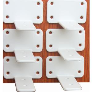 6 Pack - 4 inch White Hidden L Shelf Bracket (1/5 Inch Thicked) Iron Floating Shelf Brackets Rustic Industrial Metal Brackets for Shelf Support