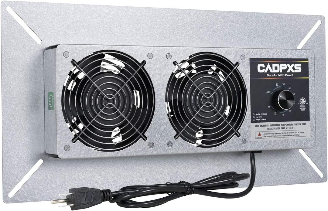 CADPXS Crawlspace Ventilation Fan, Crawlspace Fan Vent with Humidistat, Dehumidistat & Freeze Protection Thermostat, for Crawl Spaces/Basement/Garage/Attic/Hydroponics Grow Tents (220 CFM Air Out)