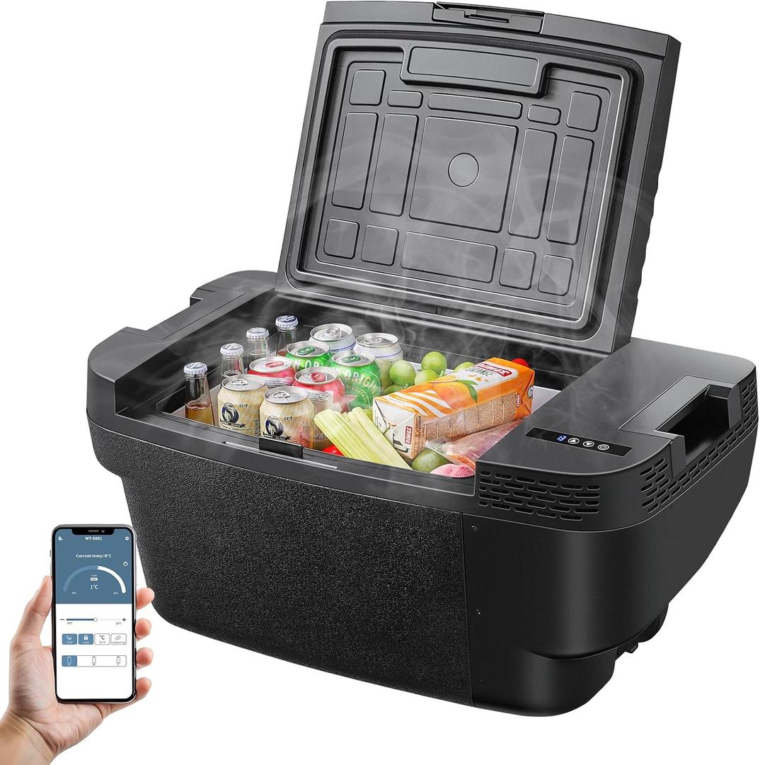 BODEGACOOLER 35L Built-In Car Refrigerator for Tesla Model Y- Ultra-Quiet Fast Cooling to -4, Smart App Control, Space-Saving Design for Camping & Road Trips 12/24V DC/AC,-4-68, 37 Quart