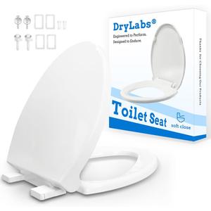 Elongated Toilet Seat 18.5" - Soft Close, Durable PP Oval Toilet Lid, Easy Installation & Removal, Fits Most Toilet Bowl Seat (Elongated 18.5'')
