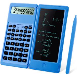 Scientific Calculators for Students, Blue Math Calculator with Notepad,10-Digit Large Screen, Classroom Must Haves for Middle High School Supplies & College Blue