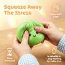4 Pack Dumpling Squishy Stress Balls, Stress Relief Toys for Adults Boys Girls, Steamer Basket Design and Squeezable Bun with Cute Smile Face, Sensory Fidget Toys for Kids Party Favors Gifts
