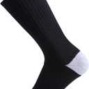 EnerWear 10P Pack Unisex Cotton Moisture Wicking Cushion Crew Socks (Black)